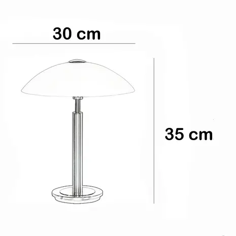 Highlight Touch Tischleuchte H 35 cm Ø 30 cm Chrom matt Highlight Touch Tischleuchte H 35 cm Ø 30 cm Chrom matt