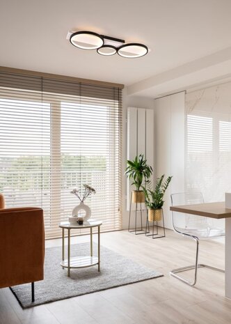 Trio Leuchten Deckenleuchte Medera 3-Licht L 80 cm weiß schwarz Trio Leuchten Deckenleuchte Medera 3-Licht L 80 cm weiß schwarz
