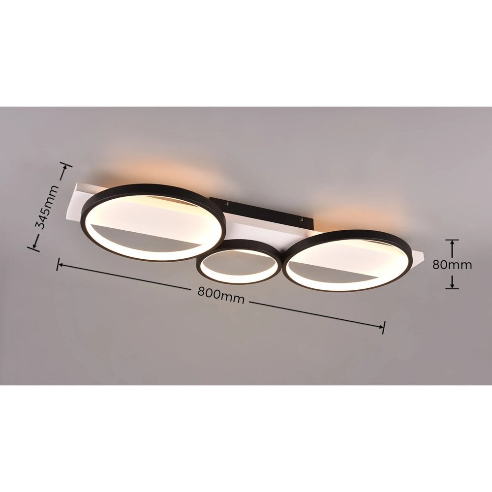 Trio Leuchten Deckenleuchte Medera 3-Licht L 80 cm weiß schwarz Trio Leuchten Deckenleuchte Medera 3-Licht L 80 cm weiß schwarz