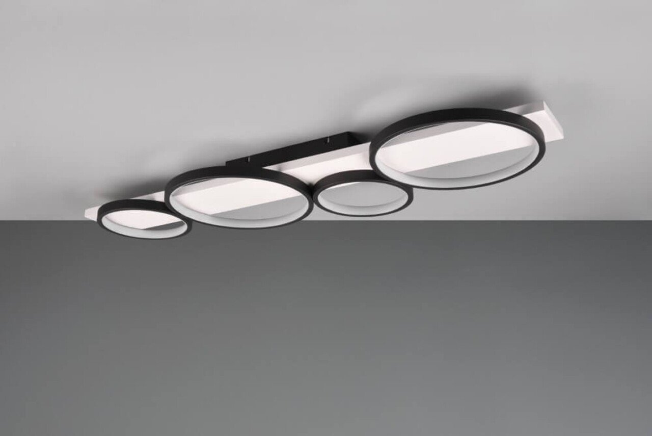 Trio Leuchten Deckenleuchte Medera 4-Licht L 100 cm weiß schwarz Trio Leuchten Deckenleuchte Medera 4-Licht L 100 cm weiß schwarz