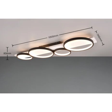 Trio Leuchten Deckenleuchte Medera 4-Licht L 100 cm weiß schwarz Trio Leuchten Deckenleuchte Medera 4-Licht L 100 cm weiß schwarz