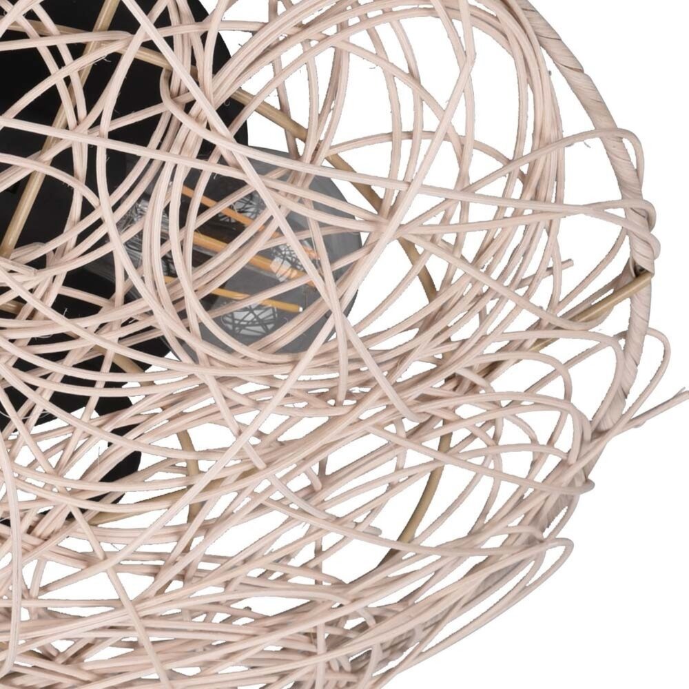 Trio Leuchten Deckenleuchte Lovis Ø 40 cm Rattan schwarz beige Trio Leuchten Deckenleuchte Lovis Ø 40 cm Rattan schwarz beige