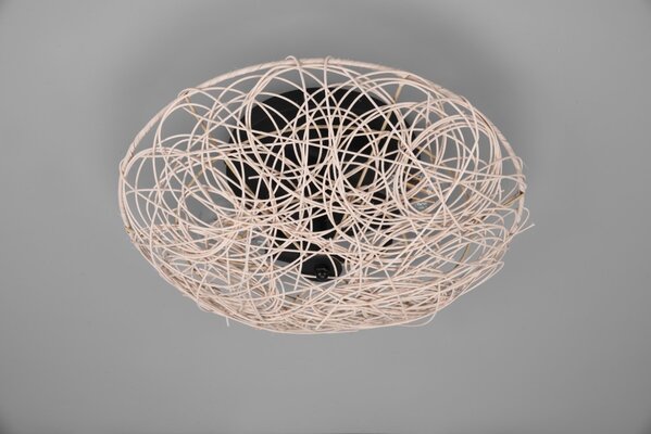 Trio Leuchten Deckenleuchte Lovis Ø 40 cm Rattan schwarz beige Trio Leuchten Deckenleuchte Lovis Ø 40 cm Rattan schwarz beige