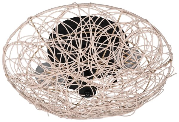 Trio Leuchten Deckenleuchte Lovis Ø 40 cm Rattan schwarz beige Trio Leuchten Deckenleuchte Lovis Ø 40 cm Rattan schwarz beige