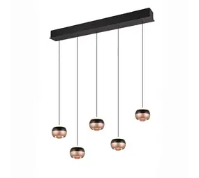 TRIO Select Hängeleuchte Orbit 5 Licht L 100 cm Bronze Schwarz TRIO Select Hängeleuchte Orbit 5 Licht L 100 cm Bronze Schwarz