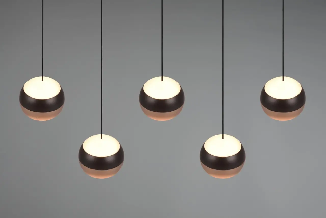 TRIO Select Hängeleuchte Orbit 5 Licht L 100 cm Bronze Schwarz TRIO Select Hängeleuchte Orbit 5 Licht L 100 cm Bronze Schwarz