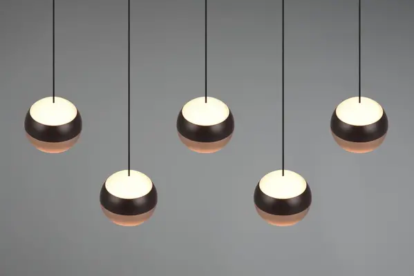 TRIO Select Hängeleuchte Orbit 5 Licht L 100 cm Bronze Schwarz TRIO Select Hängeleuchte Orbit 5 Licht L 100 cm Bronze Schwarz