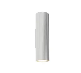 Artdelight Wandleuchte Brest gerippt H 25 cm Gips weiß Artdelight Wandleuchte Brest gerippt H 25 cm Gips weiß