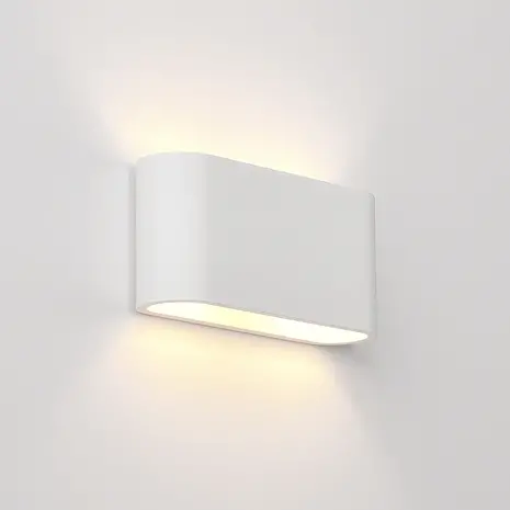 Artdelight Wandleuchte Lille glatt L 25 cm Gips weiß Artdelight Wandleuchte Lille glatt L 25 cm Gips weiß