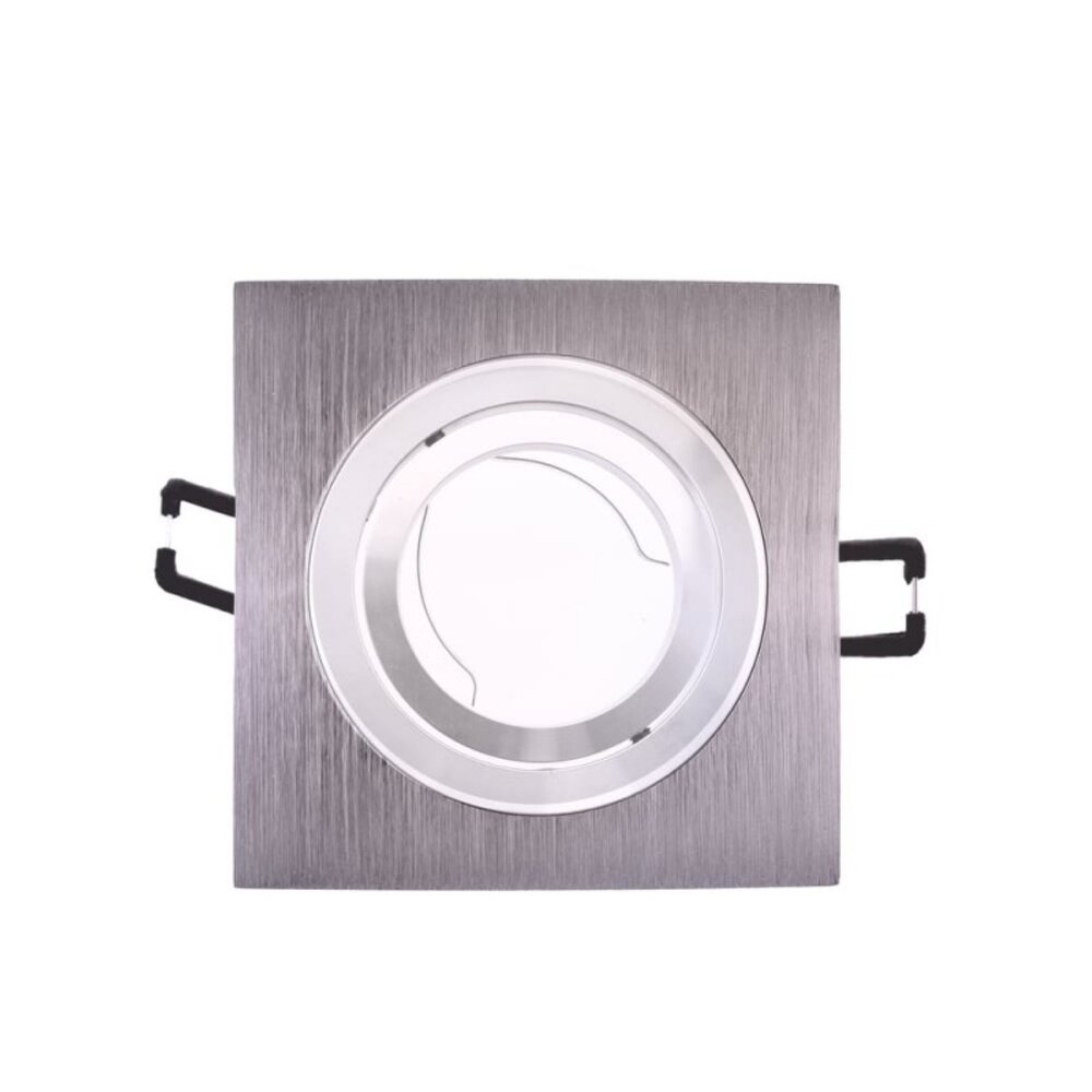 CristalRecord Einbaustrahler Helium quadratisch 9 cm GU10 Aluminium