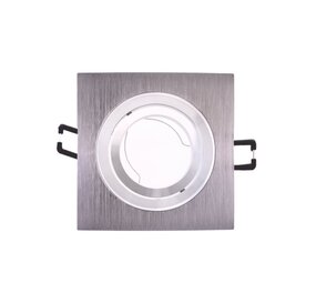 CristalRecord Einbaustrahler Helium quadratisch 9 cm GU10 Aluminium