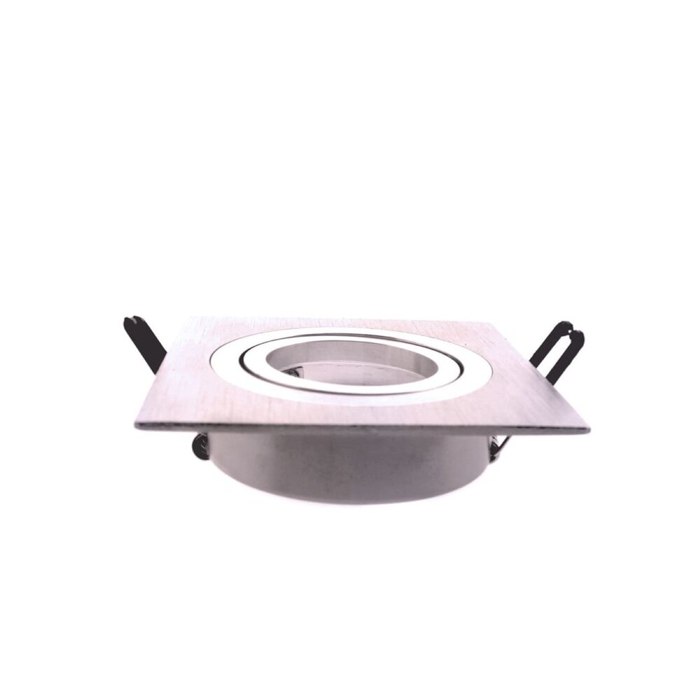 CristalRecord Einbaustrahler Helium quadratisch 9 cm GU10 Aluminium