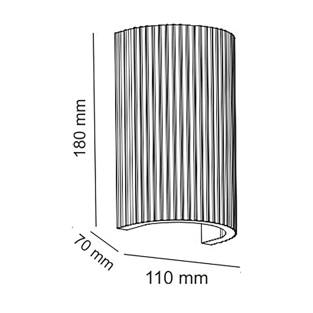 Artdelight Wandleuchte Nantes gerippt H 18 cm Gips weiß Artdelight Wandleuchte Nantes gerippt H 18 cm Gips weiß