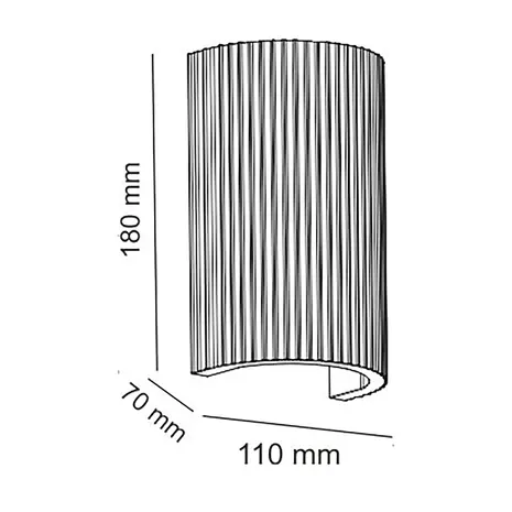 Artdelight Wandleuchte Nantes gerippt H 18 cm Gips weiß Artdelight Wandleuchte Nantes gerippt H 18 cm Gips weiß