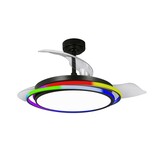 CristalRecord Deckenventilator Antila Ø 106 cm RGB schwarz