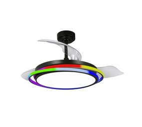 CristalRecord Deckenventilator Antila Ø 106 cm RGB schwarz