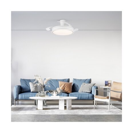 CristalRecord Deckenventilator Supereco flach Ø 106 cm weiß