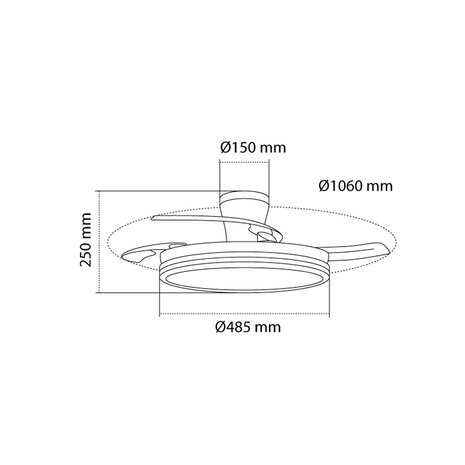 CristalRecord Deckenventilator Supereco flach Ø 106 cm weiß