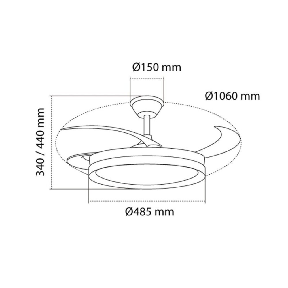 CristalRecord Deckenventilator Brisa Ø 106 cm schwarz