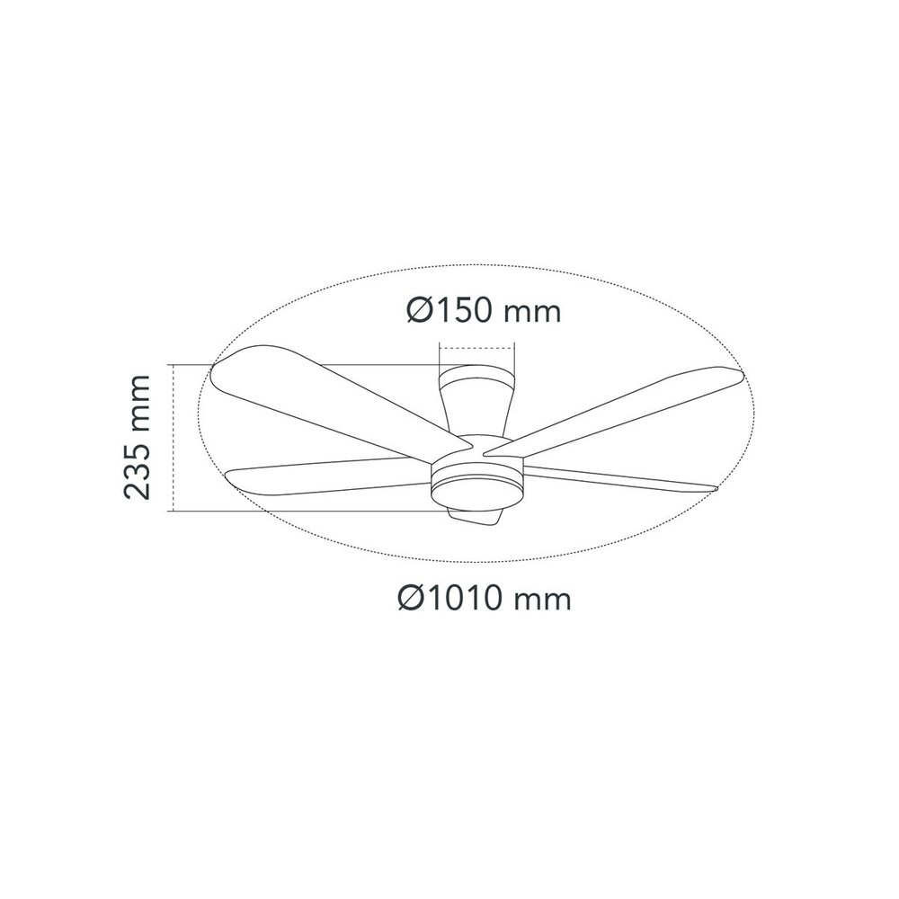 CristalRecord Deckenventilator Benda Ø 101 cm schwarz
