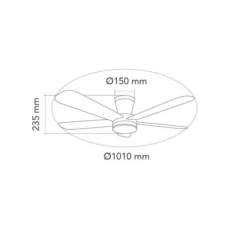 CristalRecord Deckenventilator Benda Ø 101 cm schwarz