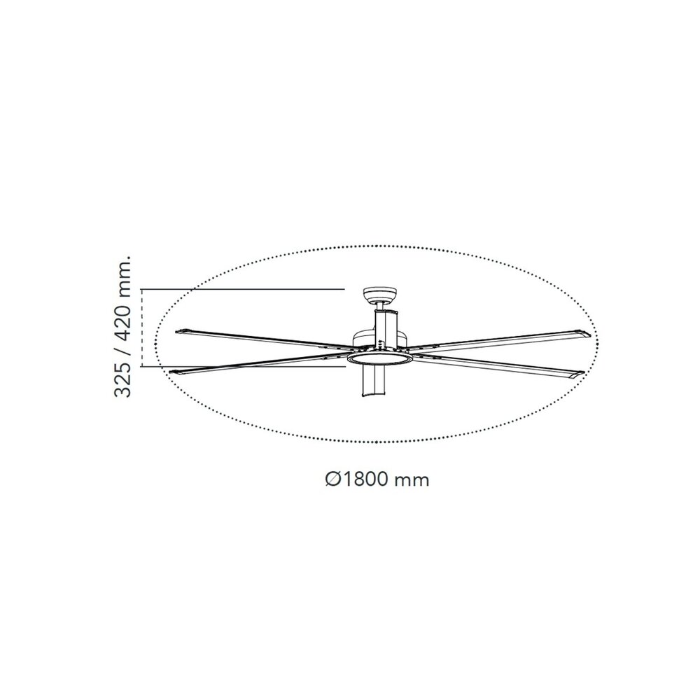 CristalRecord Deckenventilator BigBen Ø 180 cm XXL schwarz