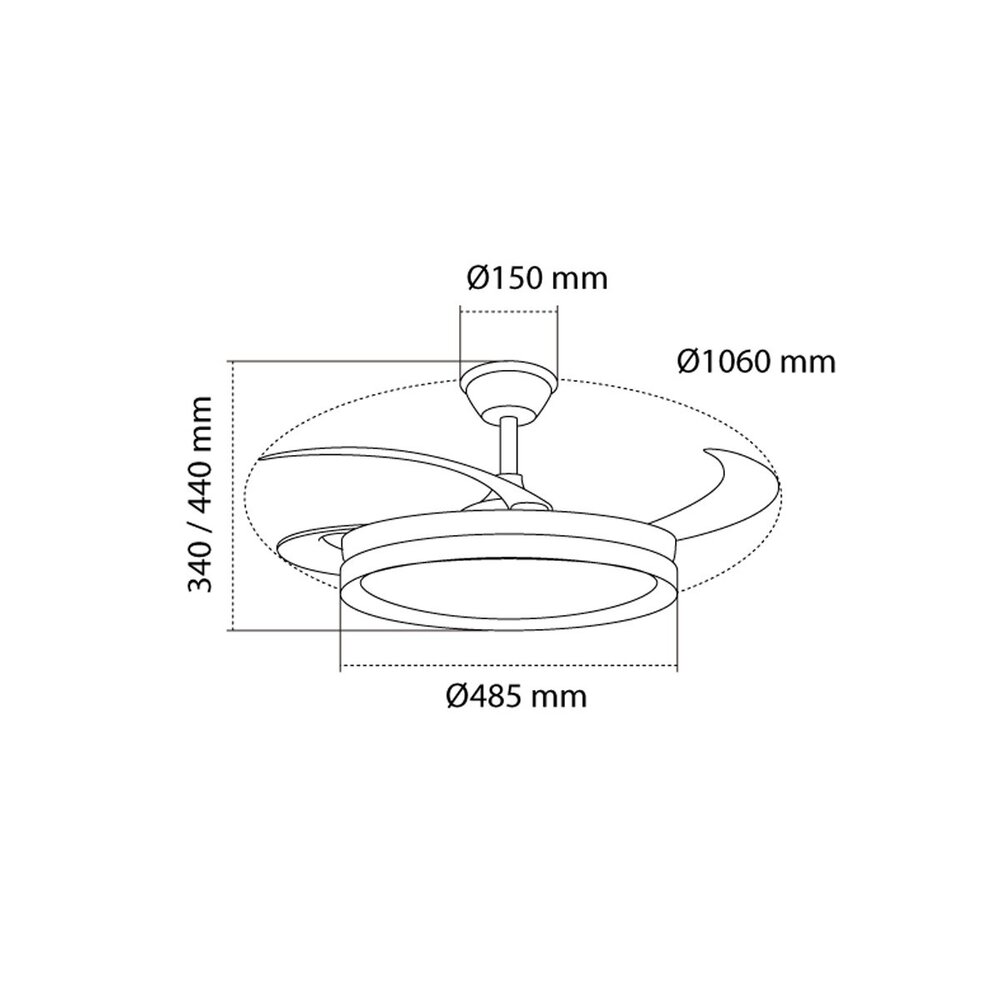 CristalRecord Deckenventilator Brisa Ø 106 cm weiß