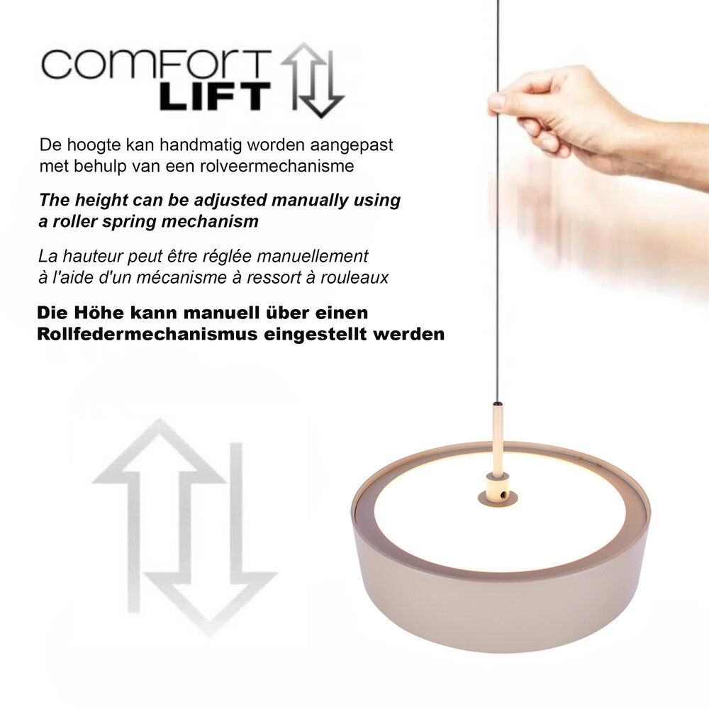 Freelight Hängeleuchte Alieno 3 Licht L 90 cm comfort lift beige