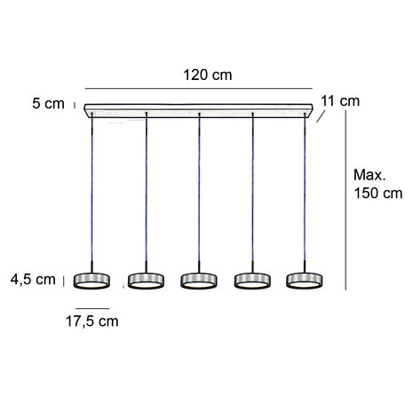 Freelight Hängeleuchte Alieno 5 Licht L 120 cm comfort lift beige Freelight Hängeleuchte Alieno 5 Licht L 120 cm comfort lift beige