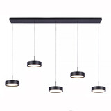 Freelight Hängeleuchte Alieno 5 Licht L 120 cm comfort lift schwarz