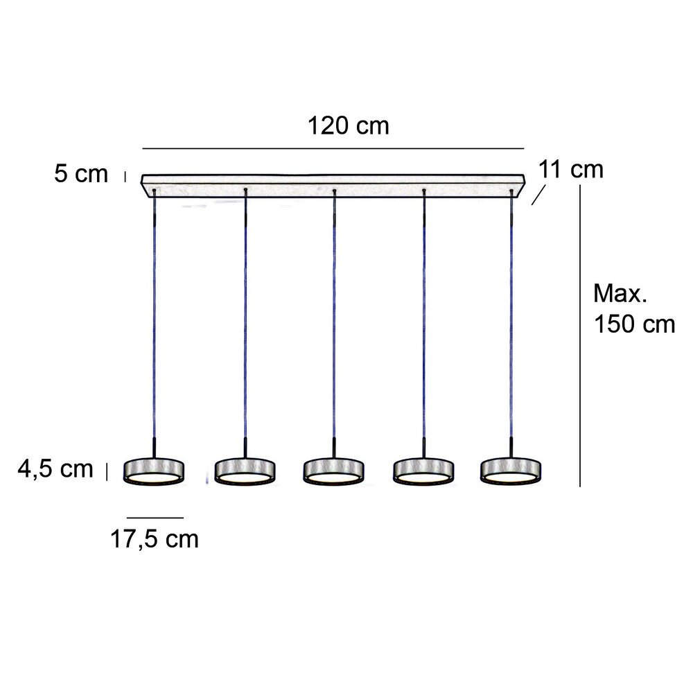 Freelight Hängeleuchte Alieno 5 Licht L 120 cm comfort lift schwarz Freelight Hängeleuchte Alieno 5 Licht L 120 cm comfort lift schwarz