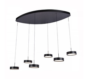 Freelight Hängeleuchte Alieno 6-fach oval L 120 cm comfort lift schwarz Freelight Hängeleuchte Alieno 6-fach oval L 120 cm comfort lift schwarz