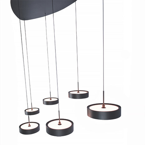 Freelight Hängeleuchte Alieno 6-fach oval L 120 cm comfort lift schwarz Freelight Hängeleuchte Alieno 6-fach oval L 120 cm comfort lift schwarz