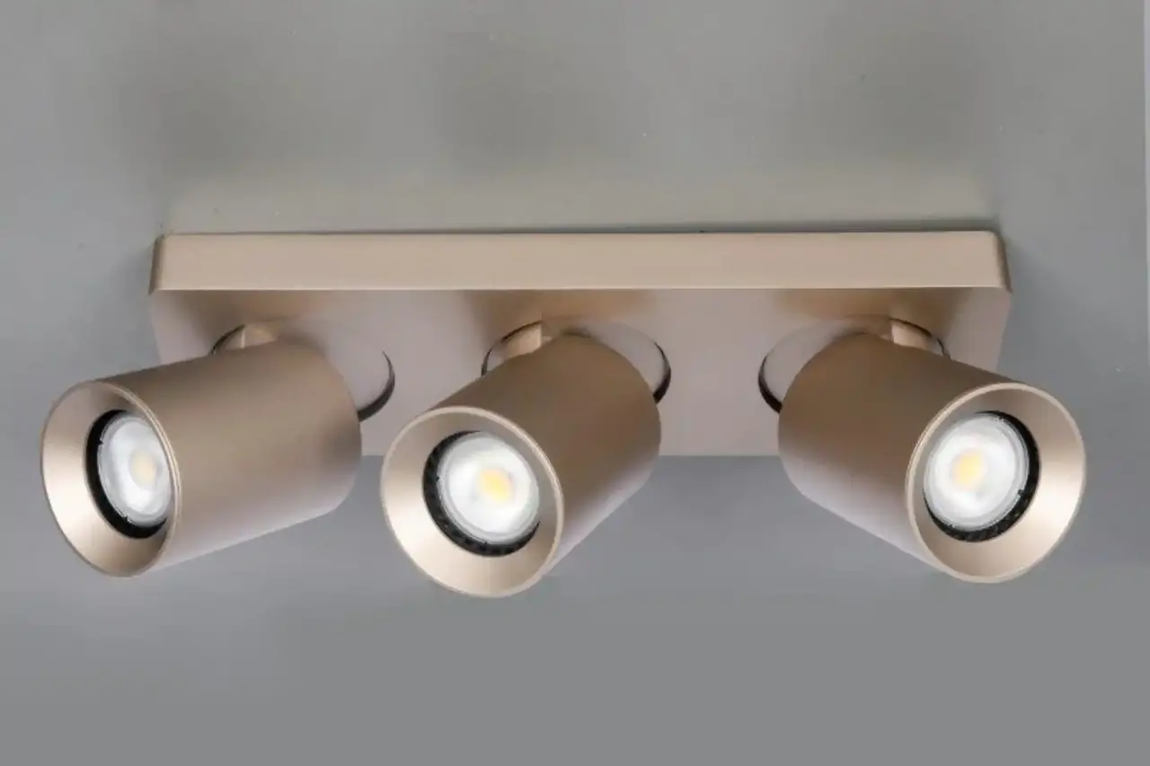 Artdelight Spot Megano 3-Licht Balken Champagner