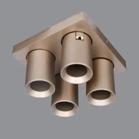 Artdelight Spot Megano 4-Licht Quadrat Champagner Artdelight Spot Megano 4-Licht Quadrat Champagner