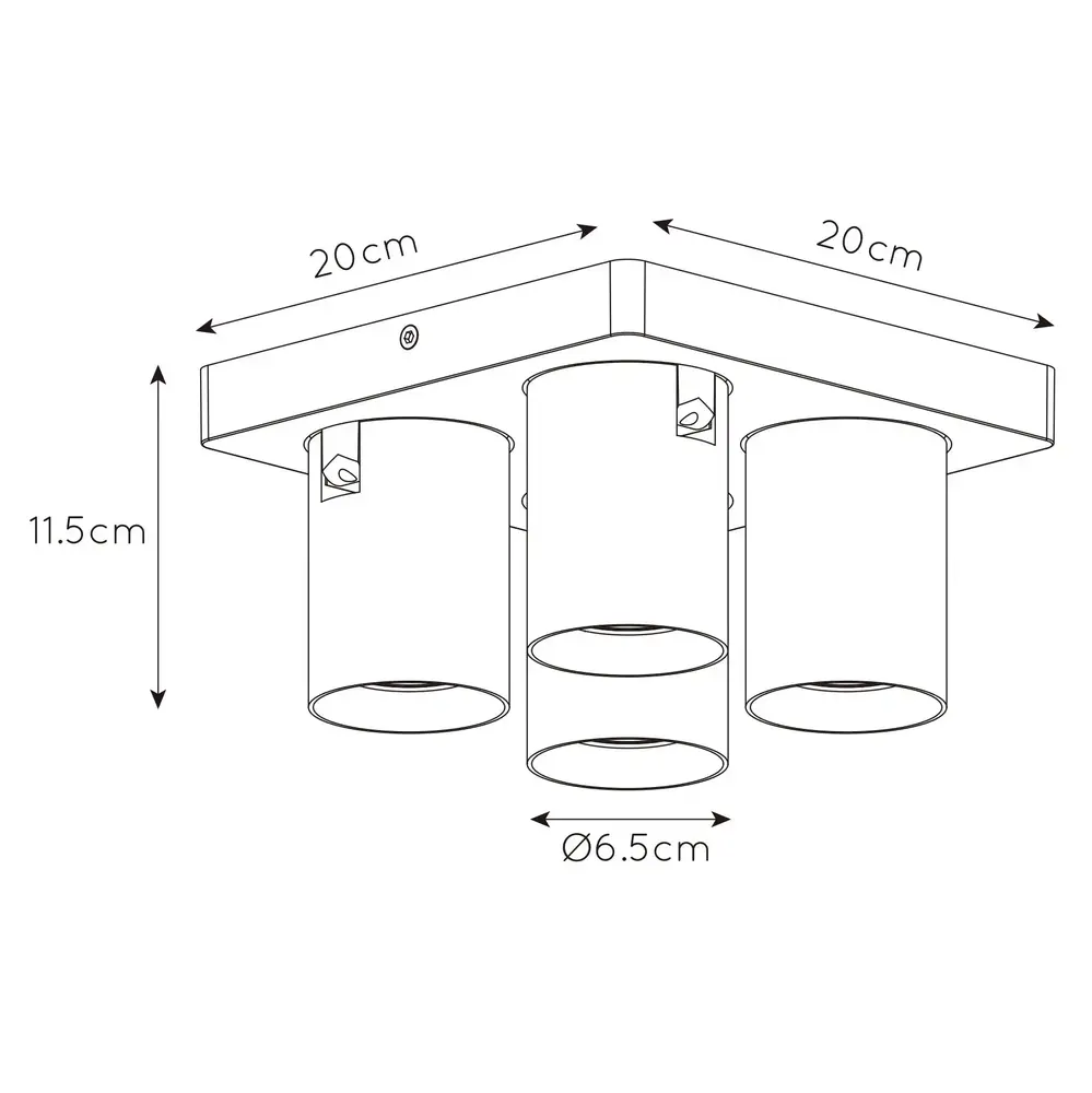 Artdelight Spot Megano 4-Licht Quadrat Champagner Artdelight Spot Megano 4-Licht Quadrat Champagner