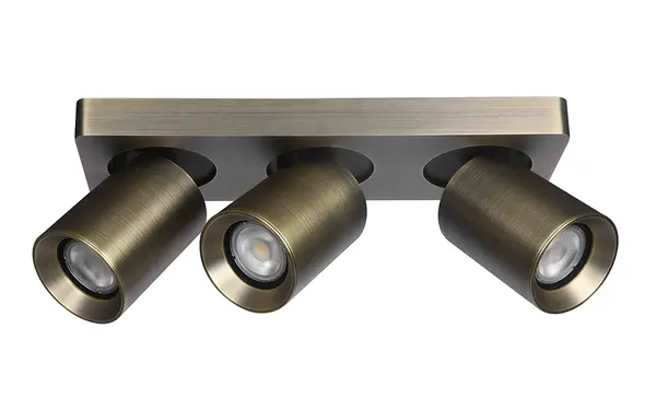 Artdelight Spot Megano 3-Licht Balken antik bronze