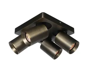 Artdelight Spot Megano 4-Licht quadratisch antik bronze
