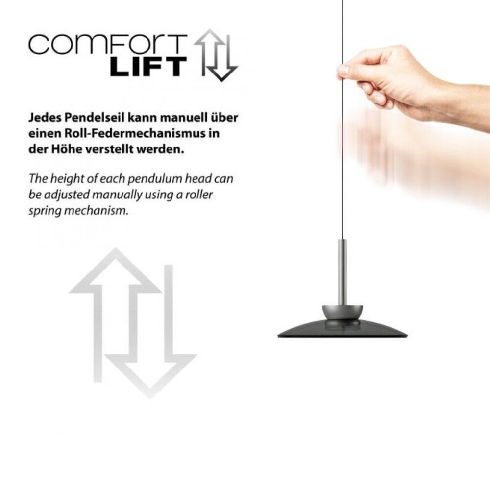 Neuhaus PURE Hängeleuchte Moon 3 Licht L 140 cm comfort lift dunkelgrau Neuhaus PURE Hängeleuchte Moon 3 Licht L 140 cm comfort lift dunkelgrau