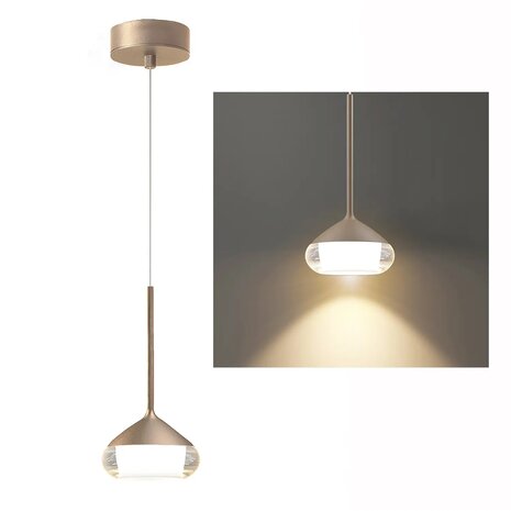 Artdelight Hängeleuchte Phoenix 1 Licht Ø 12 cm champagner Artdelight Hängeleuchte Phoenix 1 Licht Ø 12 cm champagner