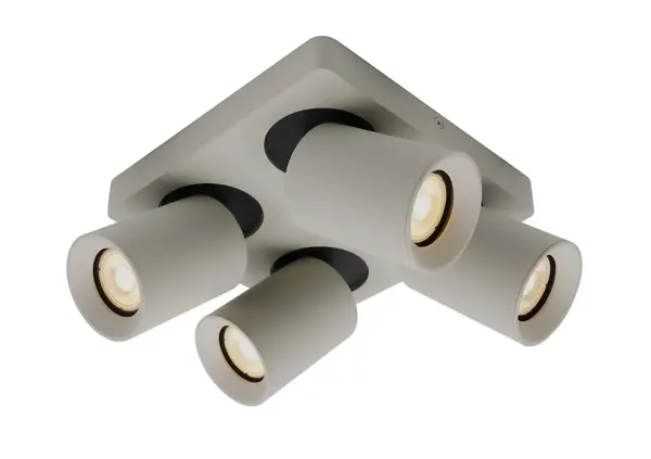 Artdelight Spot Megano 4-Licht Quadrat Seidengrau