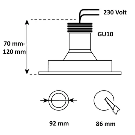 Artdelight Einbaustrahler Rex rund Ø 9,2 cm weiß Artdelight Einbaustrahler Rex rund Ø 9,2 cm weiß