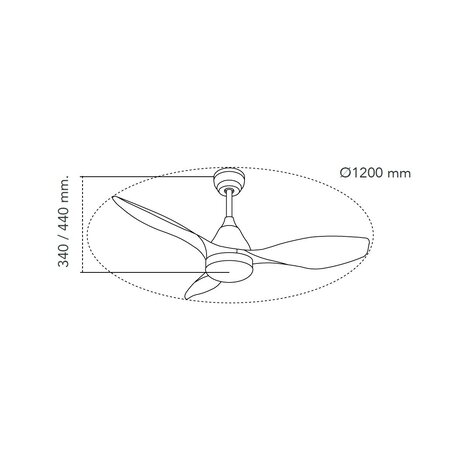 CristalRecord Deckenventilator Stel Ø 120 cm schwarz CristalRecord Deckenventilator Stel Ø 120 cm schwarz