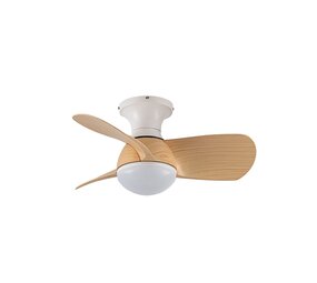 CristalRecord Deckenventilator Epona Mini Ø 64 cm Holz weiß