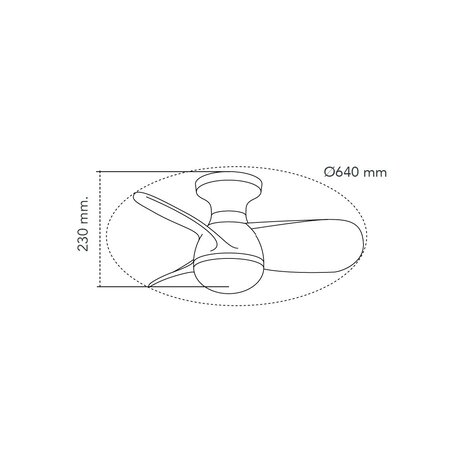 CristalRecord Deckenventilator Epona Mini Ø 64 cm Holz weiß