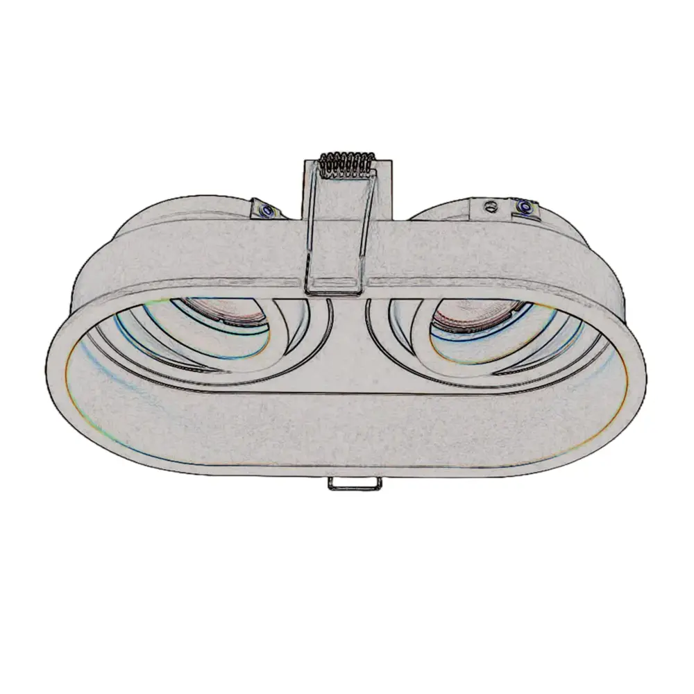 Artdelight Downlight Rex 2-Licht oval schwarz Artdelight Downlight Rex 2-Licht oval schwarz