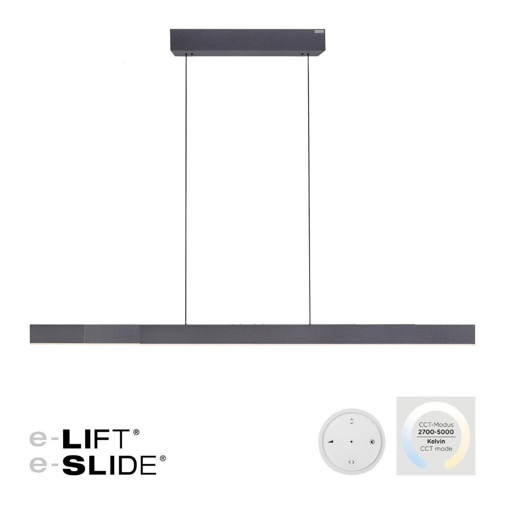 Neuhaus PURE Hängeleuchte e-Lift + e-Slide L 120-200 cm schwarz
