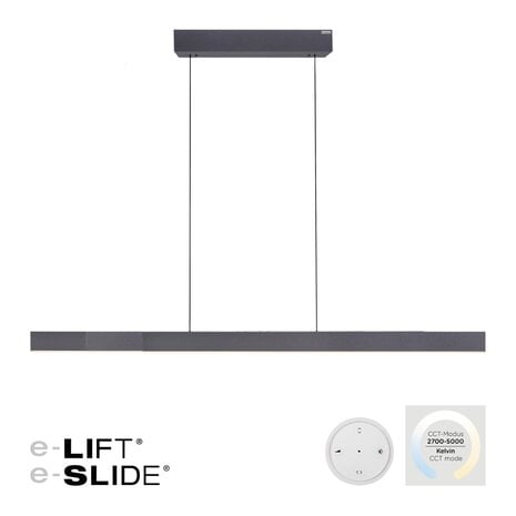 Neuhaus PURE Hängeleuchte e-Lift + e-Slide L 120-200 cm schwarz
