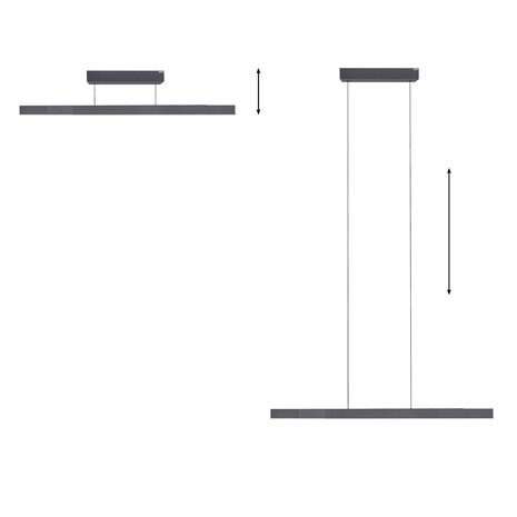 Neuhaus PURE Hängeleuchte e-Lift + e-Slide L 120-200 cm schwarz