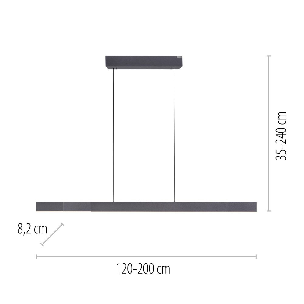 Neuhaus PURE Hängeleuchte e-Lift + e-Slide L 120-200 cm schwarz